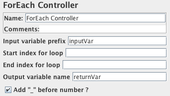 Captura de pantalla del panel de control de ForEach Controller