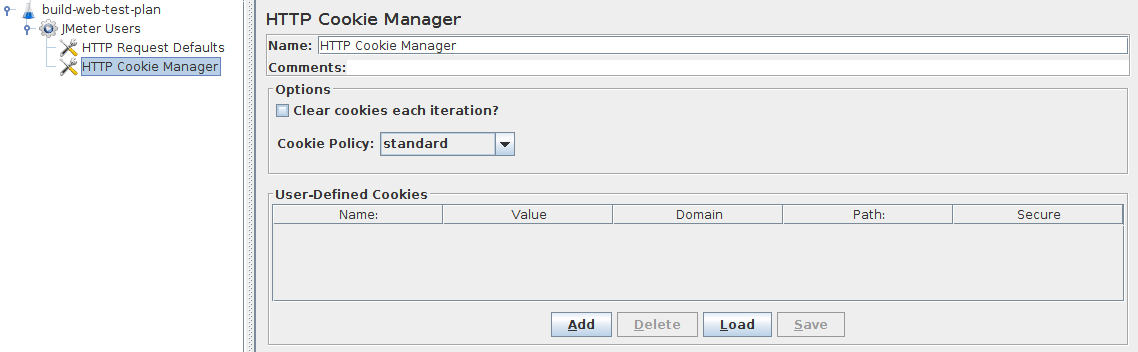 Captura de pantalla del Panel de control del Administrador de cookies HTTP