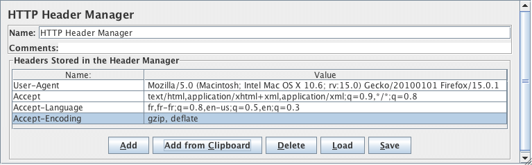 Captura de pantalla del panel de control del administrador de encabezado HTTP