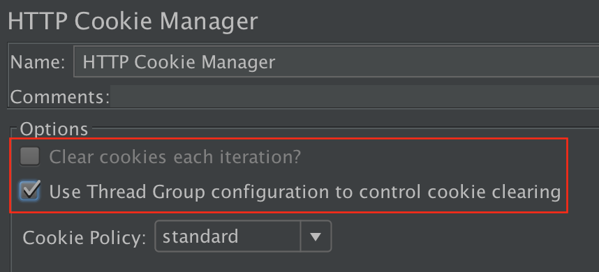 
Figura 4.10.  Use Thread Group para controlar CookieManager