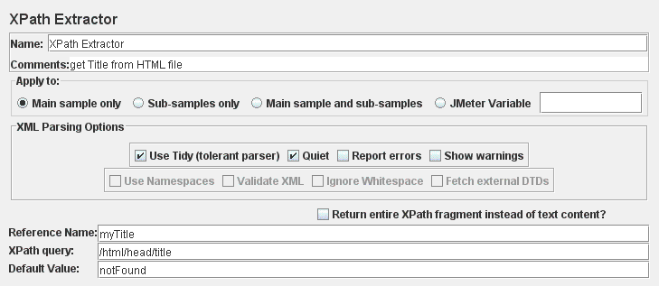 Captura de pantalla para Panel de control de XPath Extractor